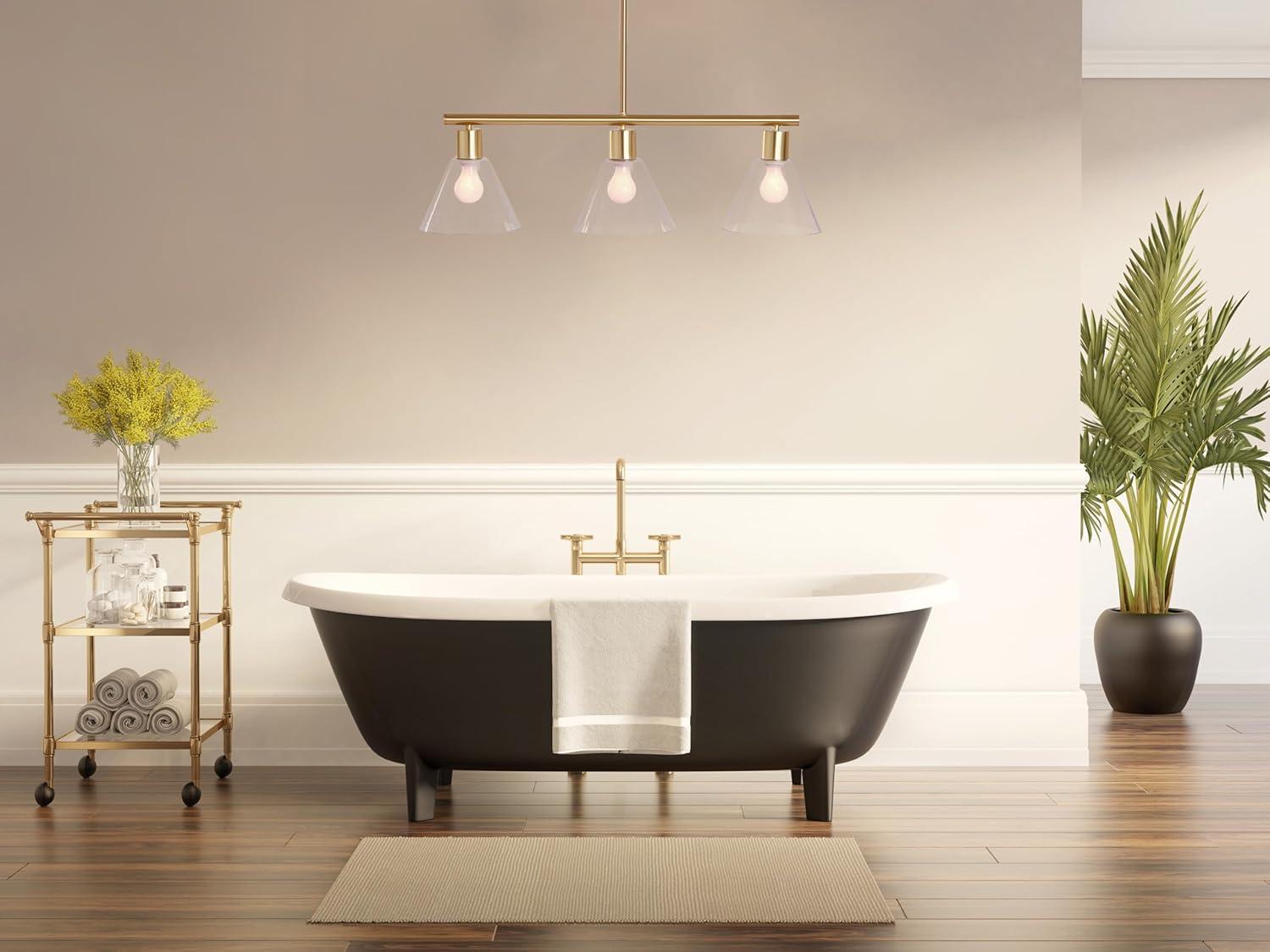 Creative Co-Op Modern Linear Ceiling Light, Brushed Gold