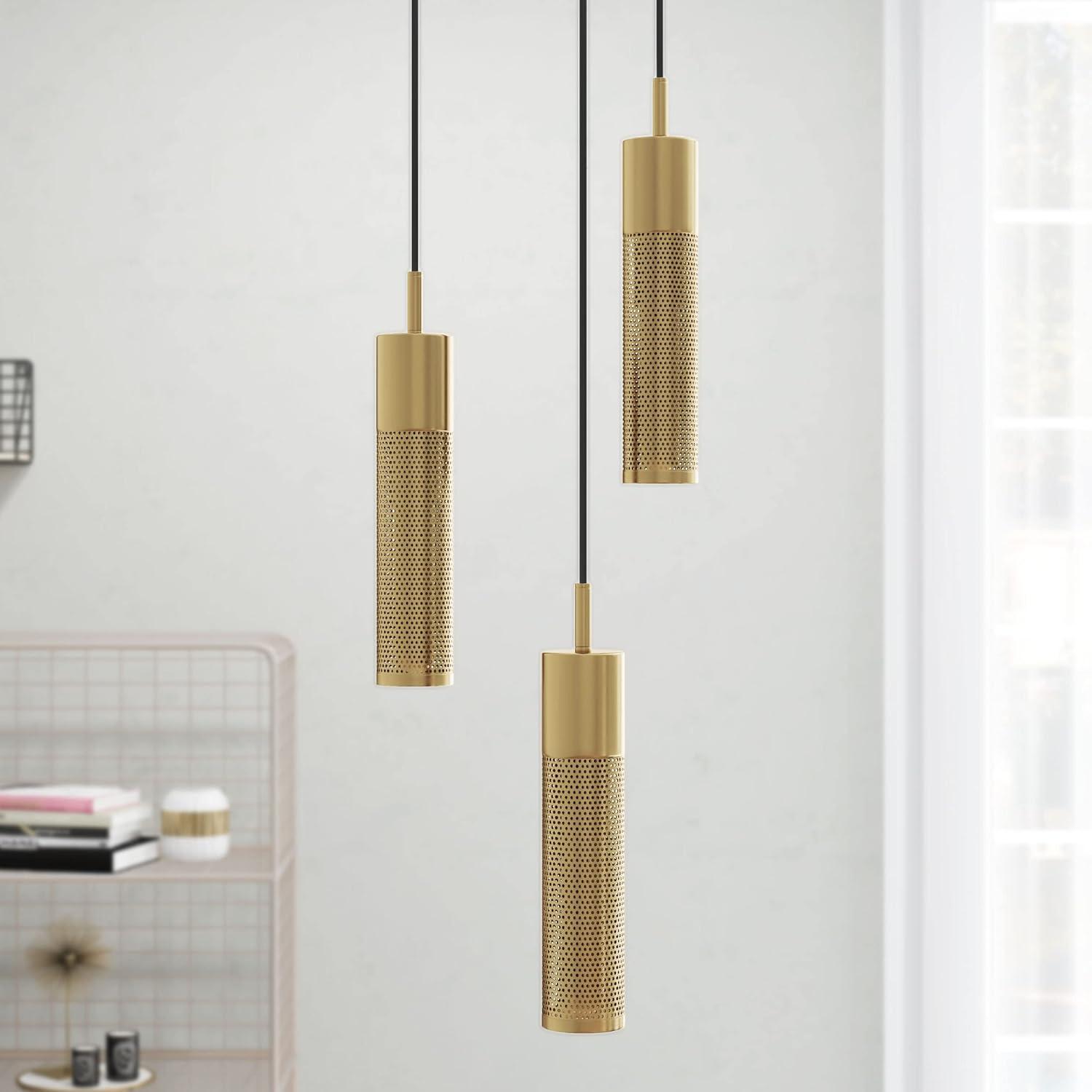 Remington 3 - Light Brass Cluster Pendant