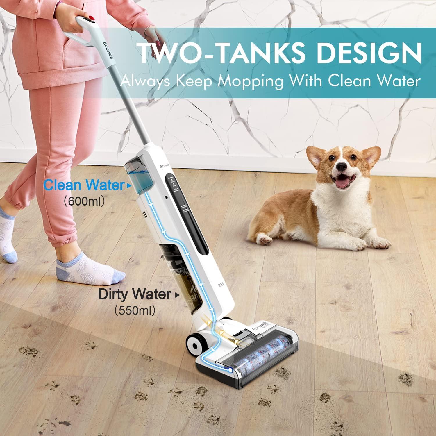 White Cordless Wet Dry Vacuum Cleaner with Self Cleaning