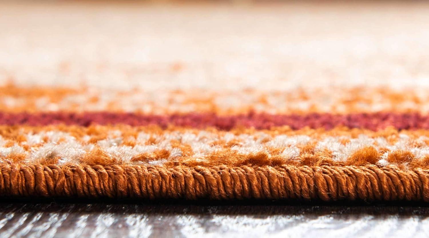 Autumn Terracotta Abstract 2' x 6' Indoor Runner Rug