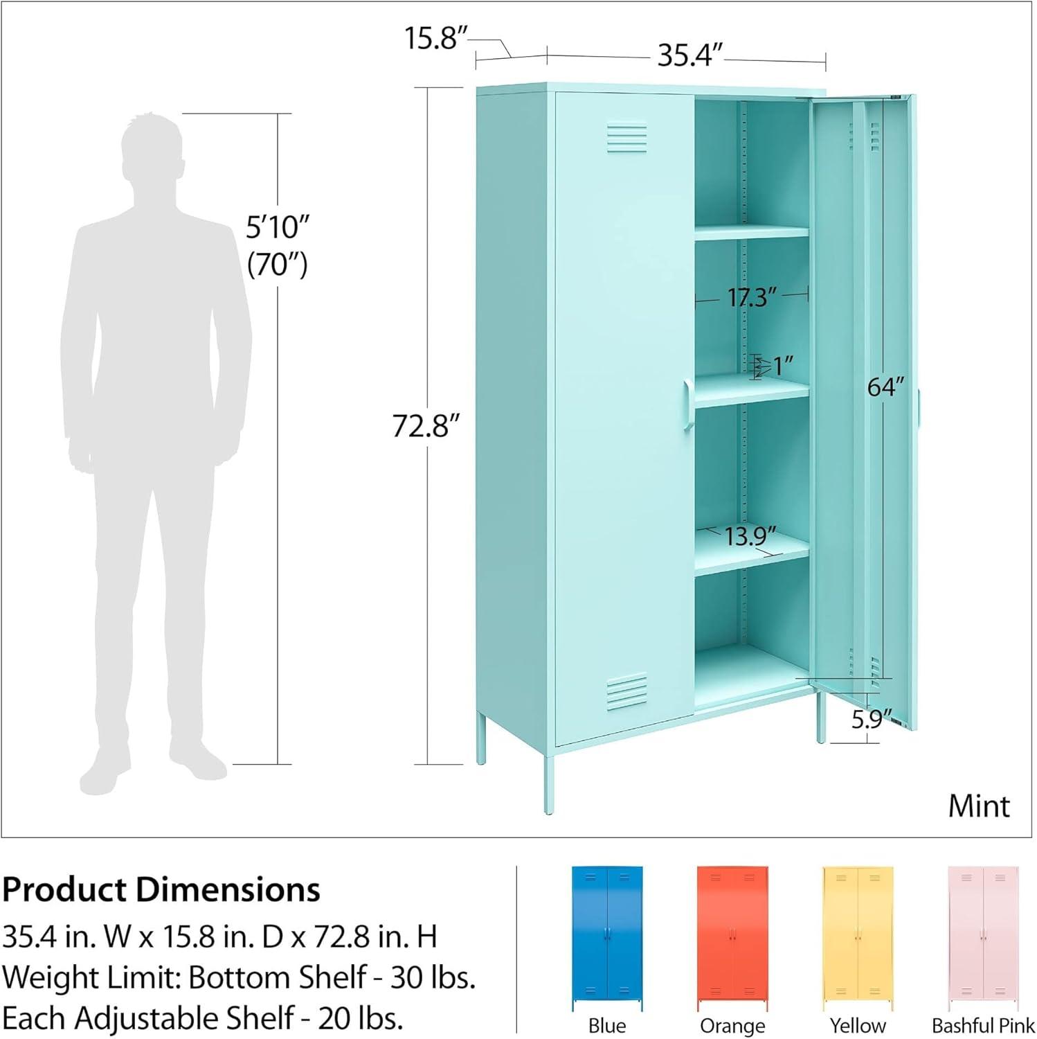 Cache 2 Door Tall Metal Locker Style Storage Cabinet