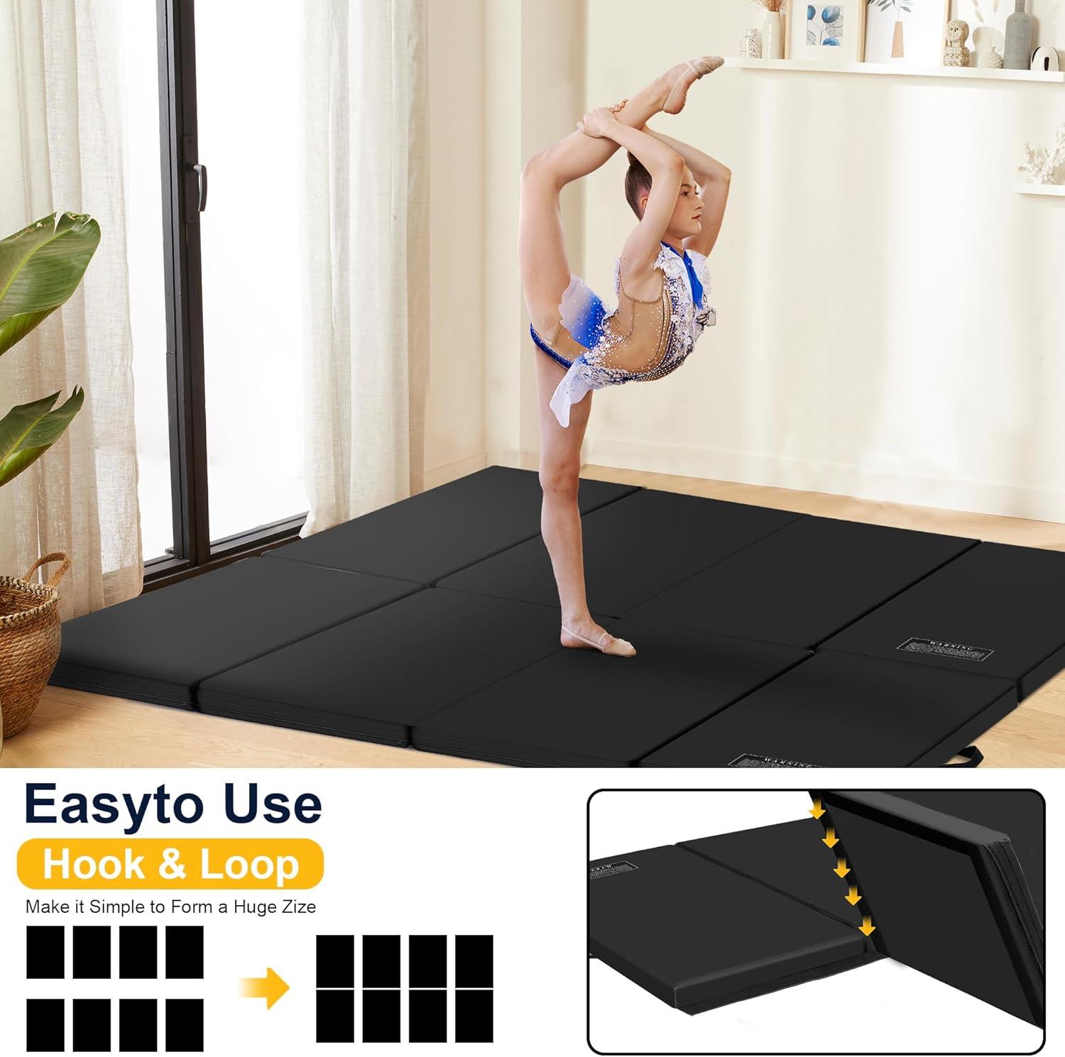 Polar Aurora 3'x6'x2 Thick Folding Gymnastics Exercise Mat Aerobics Stretching Yoga Mats