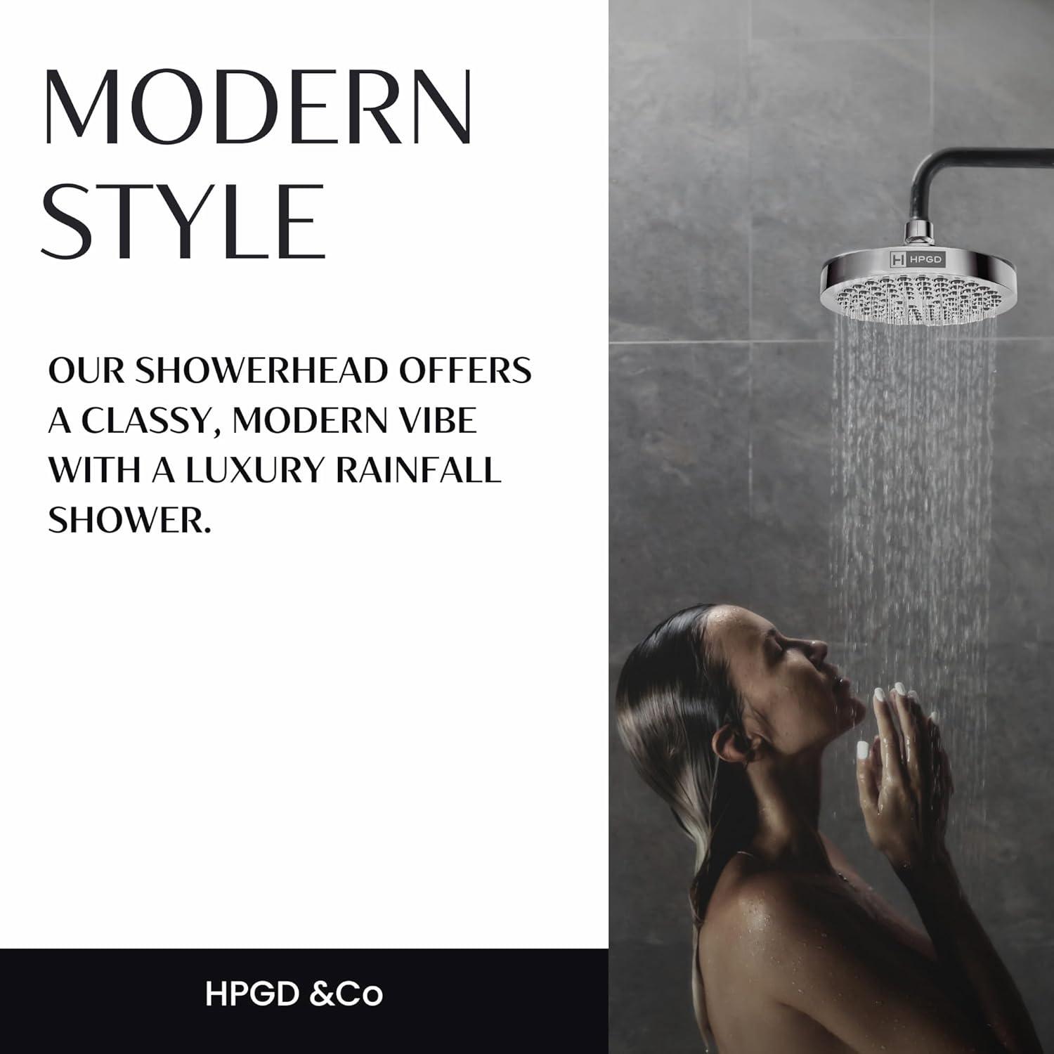 Gurin Shower Head High Rain, Luxury Showerhead with Chrome Plated Finish, Adjustable Angles, Anti-Clogging Nozzles (California GPM)