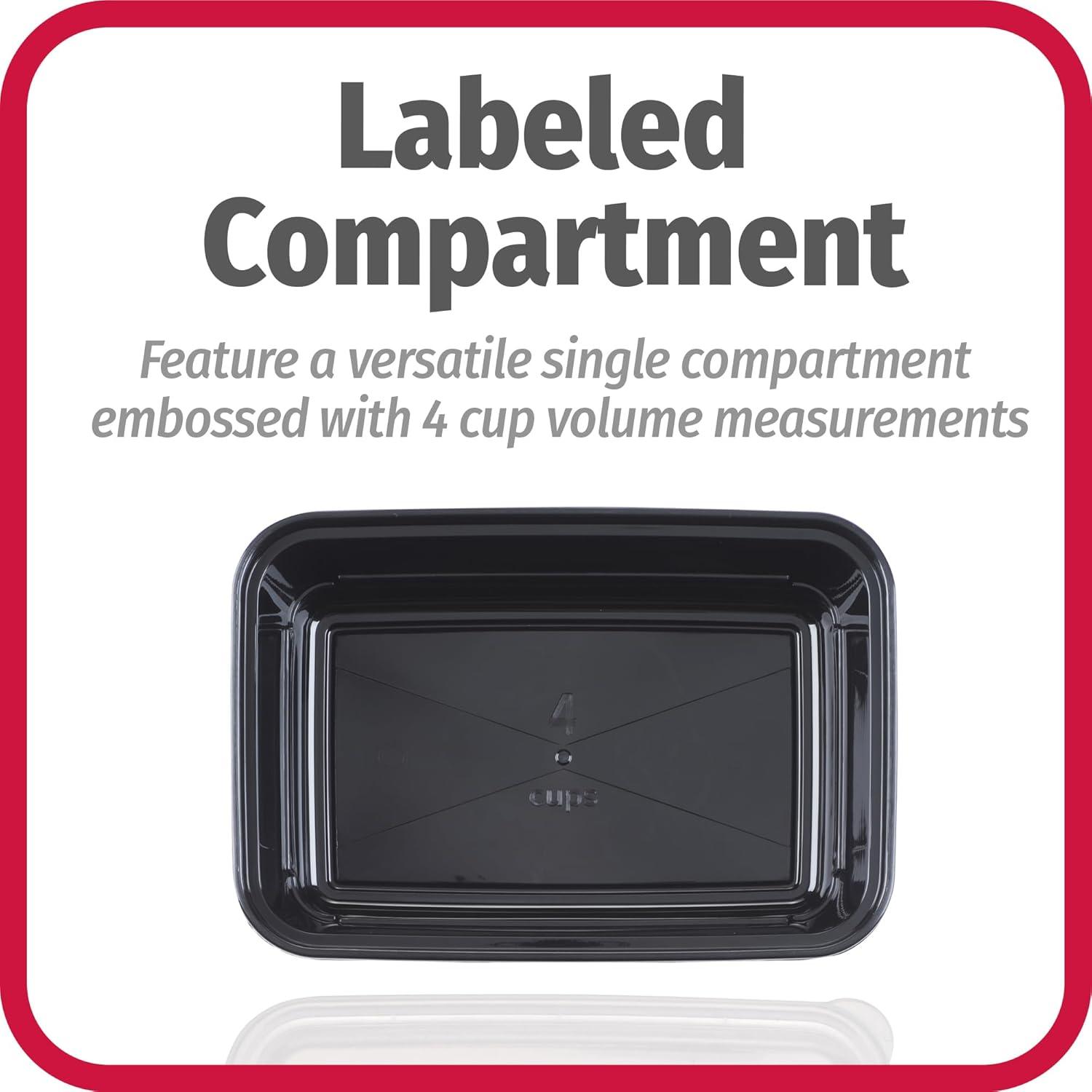 GoodCook Meal Prep 1 Compartment Rectangle Black Containers + Lids - 10ct