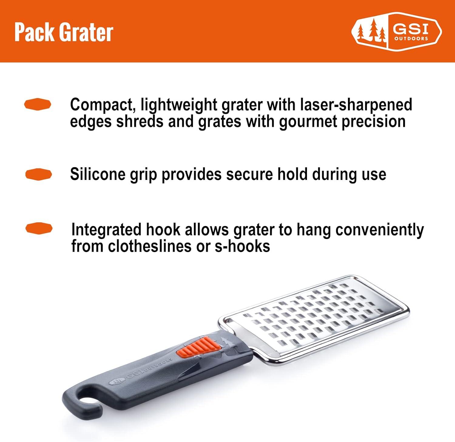 Compact Stainless Steel and Silicone Pack Grater