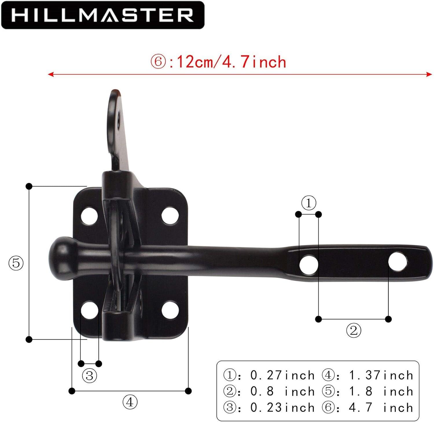 Gate Latch Automatic Gate Gravity Latch Self Locking Fence Gate Latch with Pull Cable for Wooden Fence Gates Door, Black