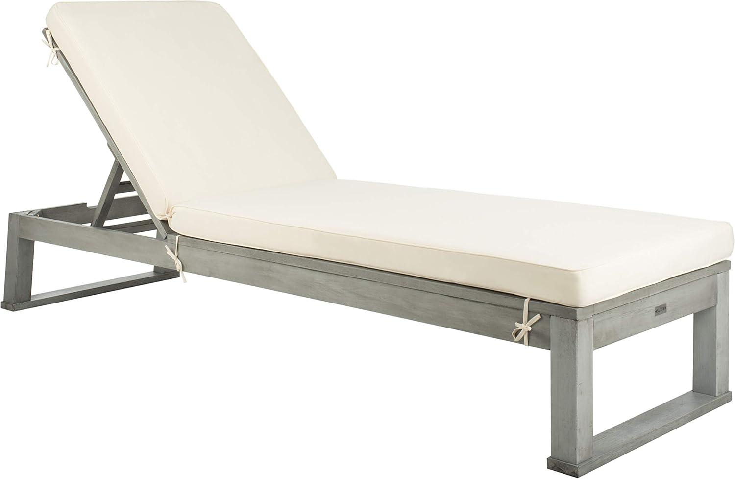 Solano Sunlounger - Outdoor - PAT7024 - Black/Beige -Safavieh