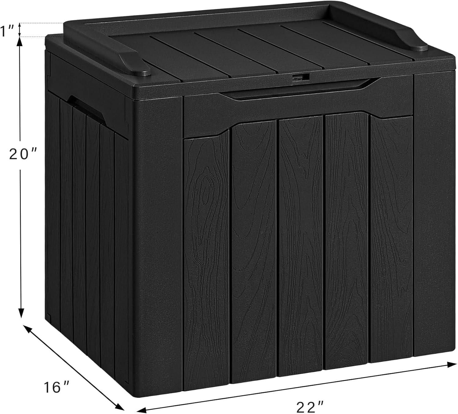 Black Resin 30 Gallon Lockable Waterproof Deck Box