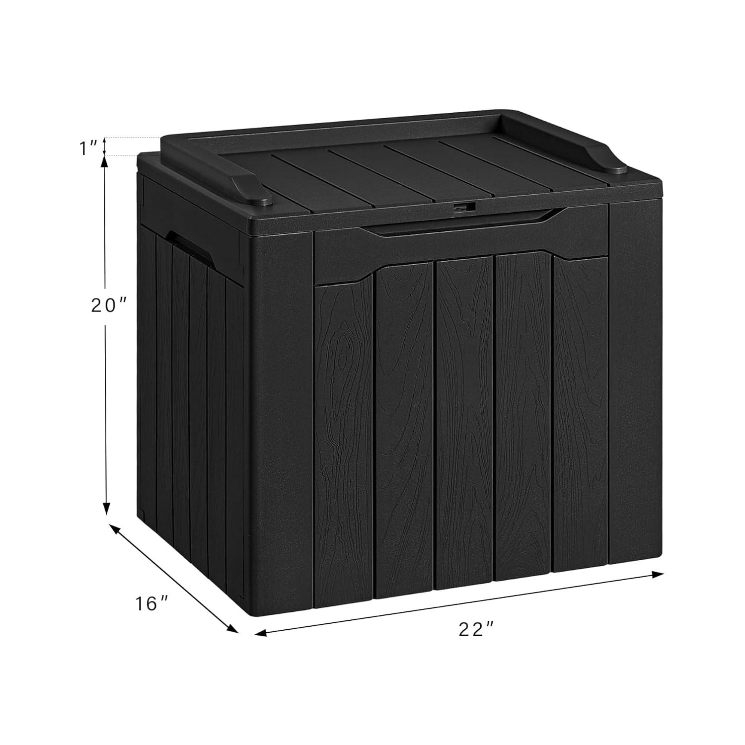 Devoko 30 Gallon Resin Deck Box Outdoor Indoor Waterproof Storage Box for Patio Furniture Pool Accessories Storage for Cushion Garden Tools (30 Gallon, Black)