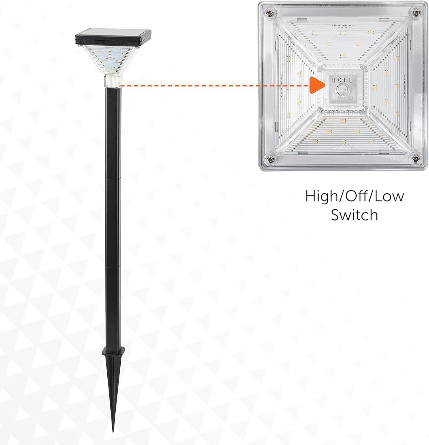 Luxor Black Aluminum Solar LED Pathway Lights - 2 Pack