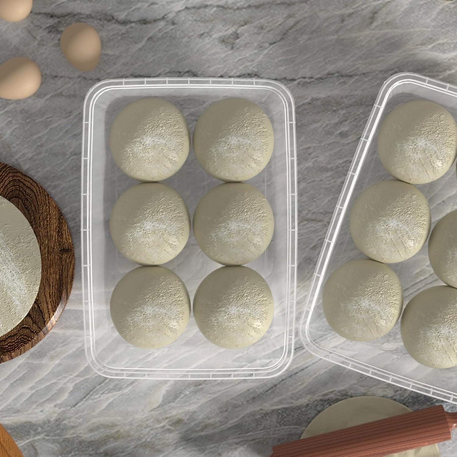 4-Pack 14 L Clear Dough Proofing Box, Food Pizza Storage Container