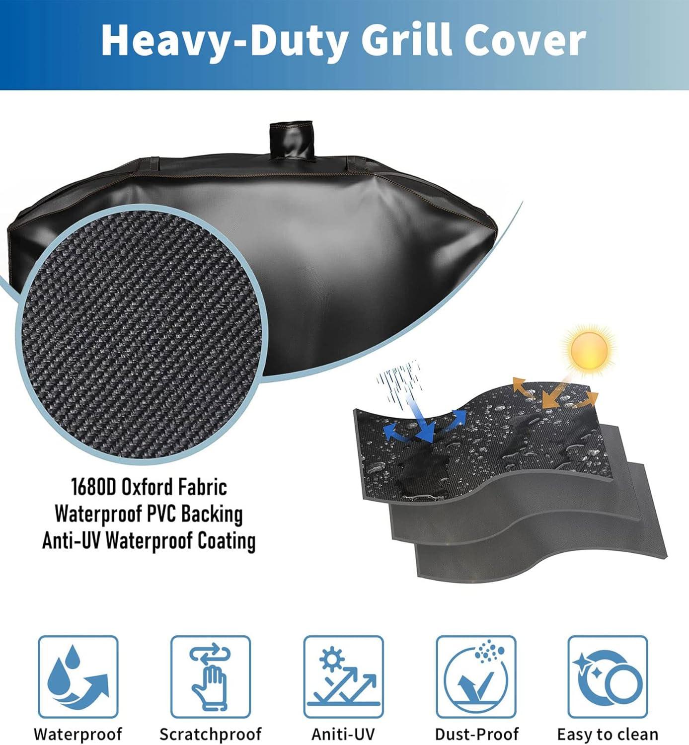 Grisun PS9900 Grill Cover for Smoke Hollow Gas/Charcoal Grill, Pit Boss Memphis Ultimate Grill GC7000 DG1100S 4in1 Combo Grill, Pit Boss KC Combo Platinum Series Heavy Duty and Waterproof Grill Cover