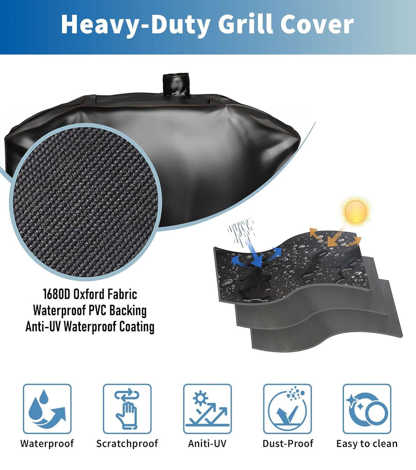 Grisun PS9900 Grill Cover for Smoke Hollow Gas/Charcoal Grill, Pit Boss Memphis Ultimate Grill GC7000 DG1100S 4in1 Combo Grill, Pit Boss KC Combo Platinum Series Heavy Duty and Waterproof Grill Cover