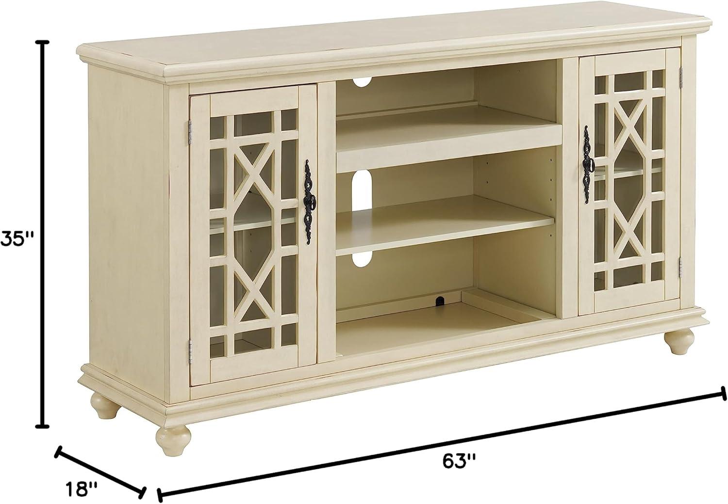 Martin Svensson Home Elegant 2 Door Antique White 63" TV Stand