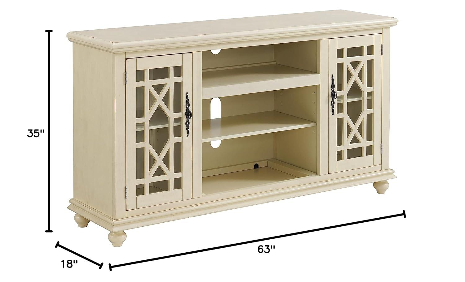Martin Svensson Home Elegant 2 Door Antique White 63" TV Stand
