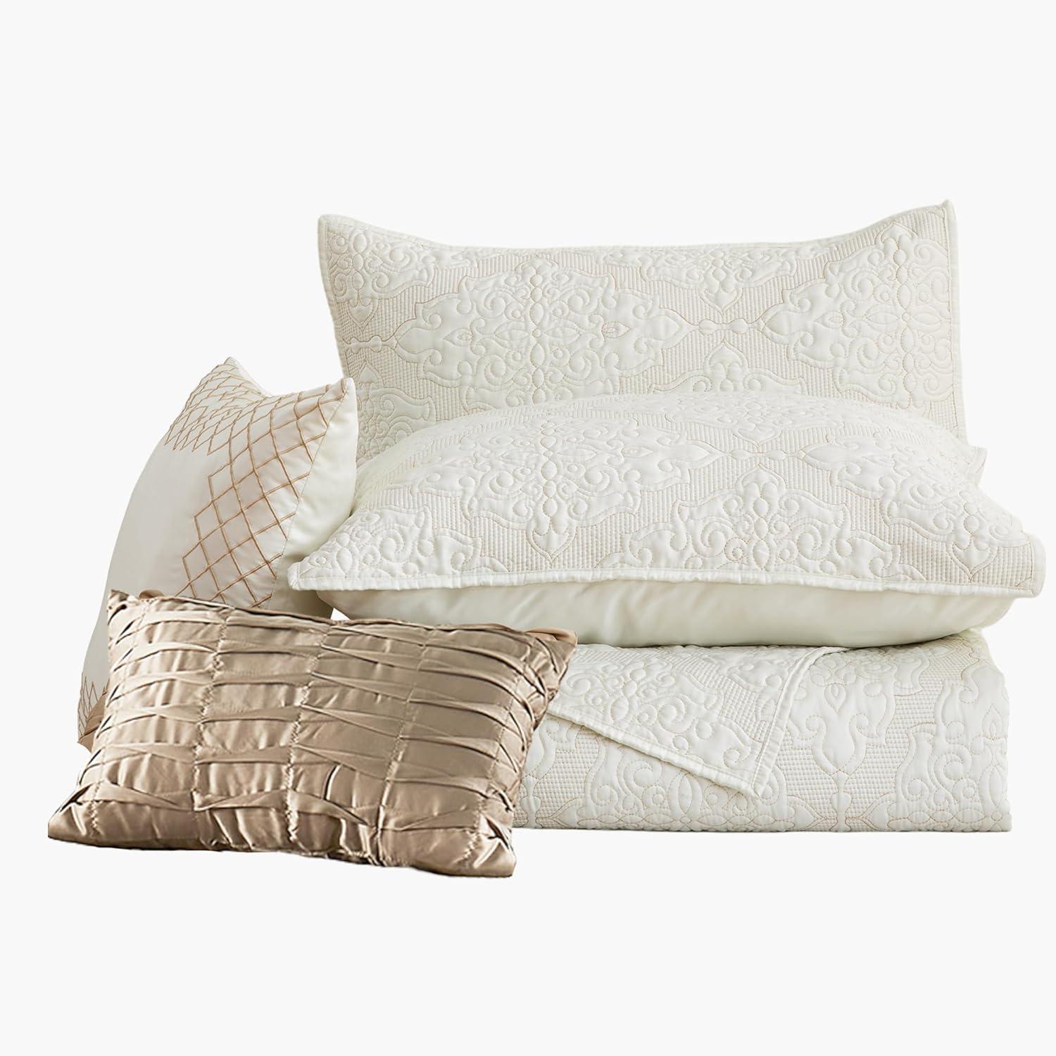 Wonderful Textile Satin Quilt Set Cooling 5-Piece Bedding Set