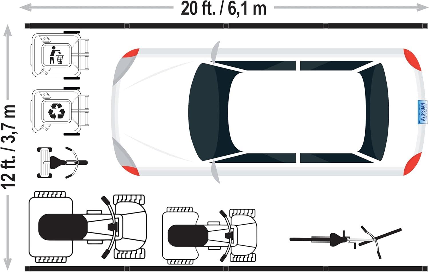 Arrow Arrow Steel Carport with 2 Side Wall Kits, 12x20x07