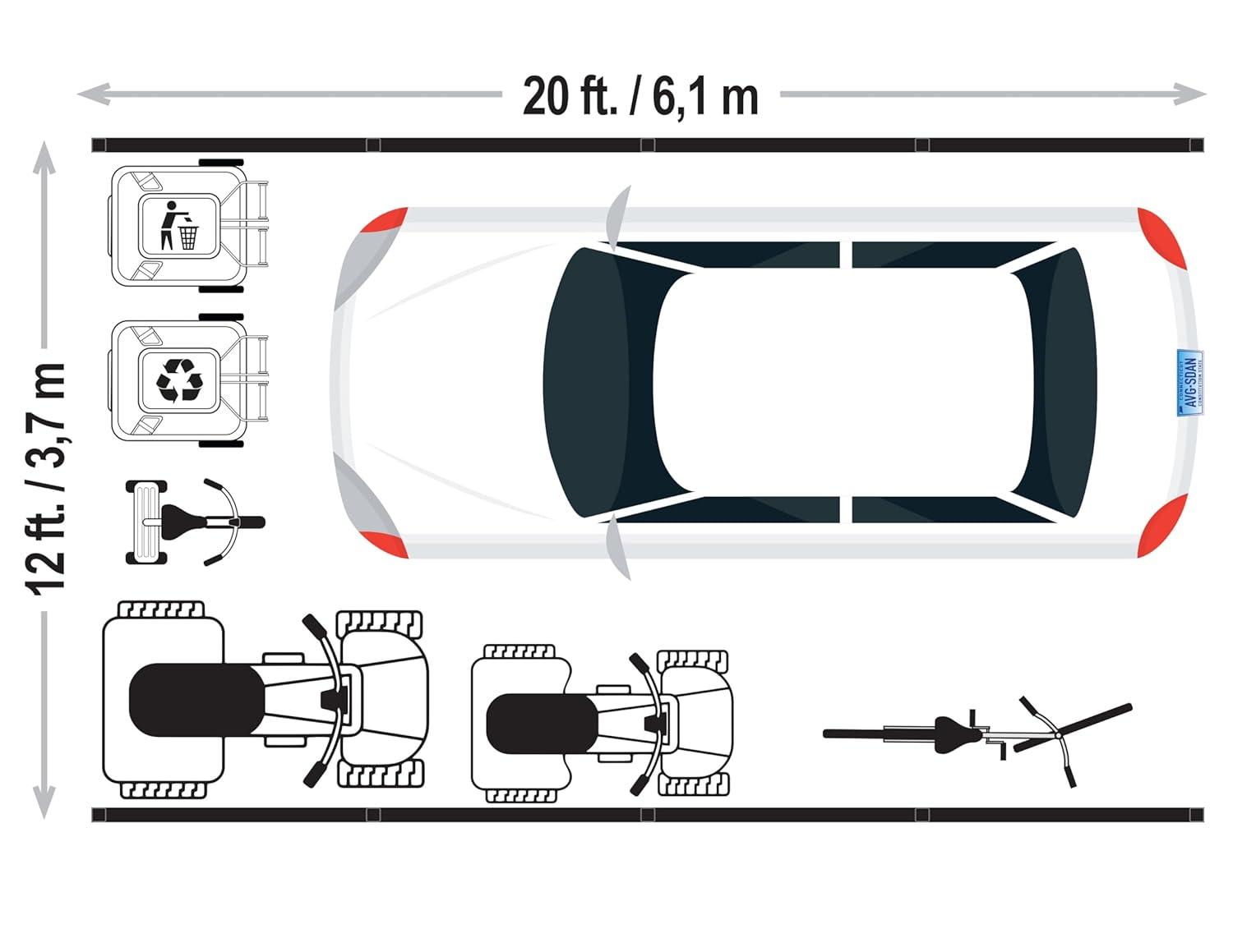 Arrow Arrow Steel Carport with 2 Side Wall Kits, 12x20x07
