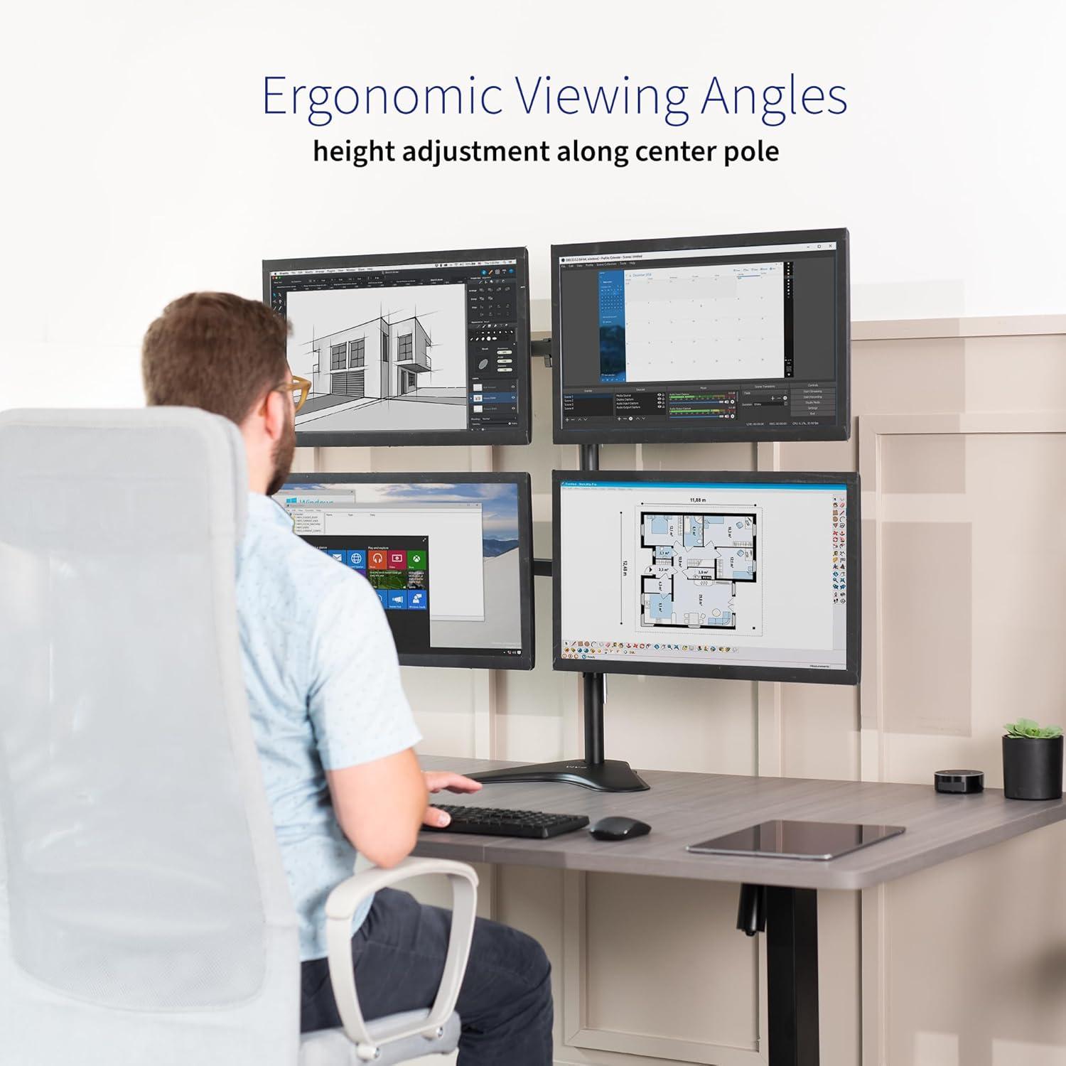 Quad Monitor Desk Stand