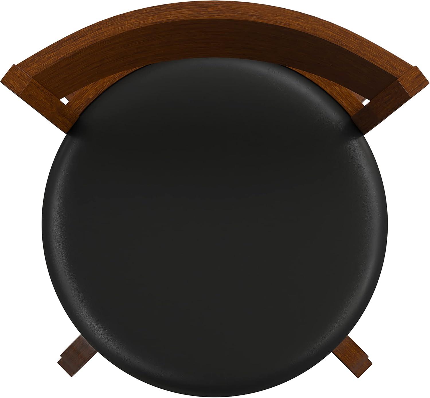 Taylor & Logan Enola Classic Wooden Dining Stool With Bowed Frame And Upholstered Seat