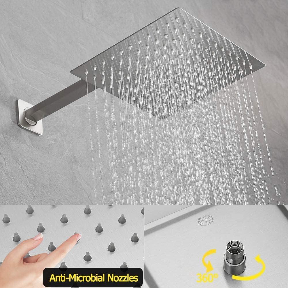 10-Inch Brushed Nickel Wall-Mounted Rain Shower System