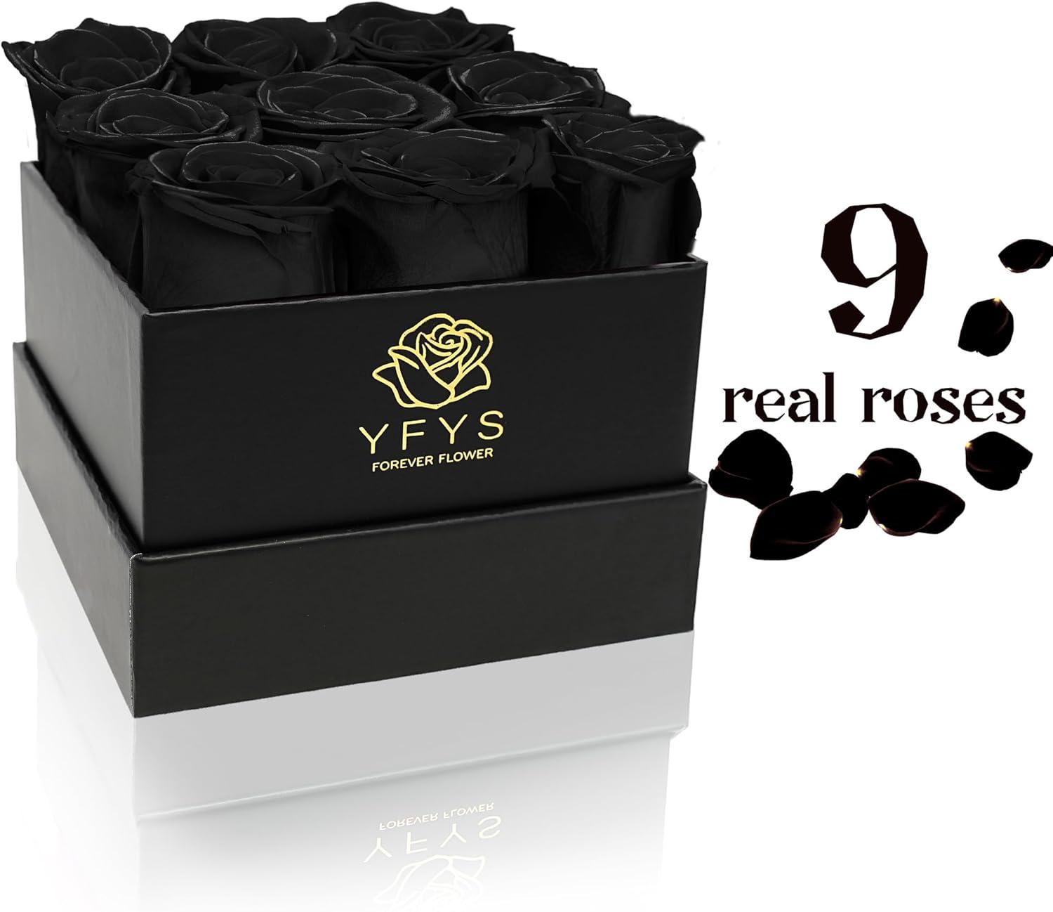 Forever Rose Flowers for Delivery Prime - 9pcs Preserved Fresh Roses, Genuine Roses That Last for Years, for Birthday Gifts for Women, Valentines Day, and Mother's Day
