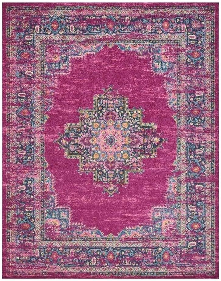 Nourison Passion Medallion Bohemian Indoor Rug Fuchsia 8' x 10'