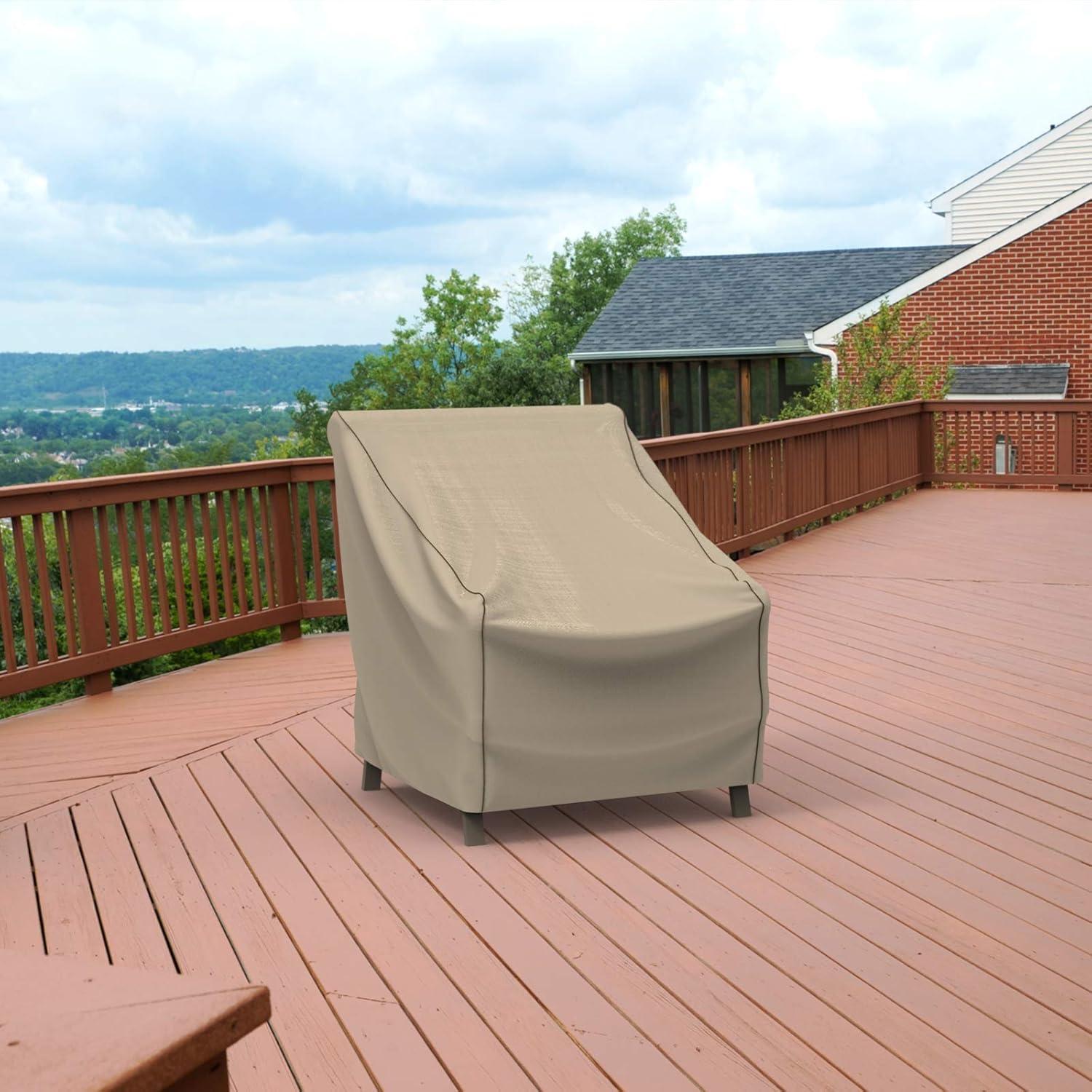 Budge Medium Black Ivory Patio Chair Cover, StormBlock™ Mojave