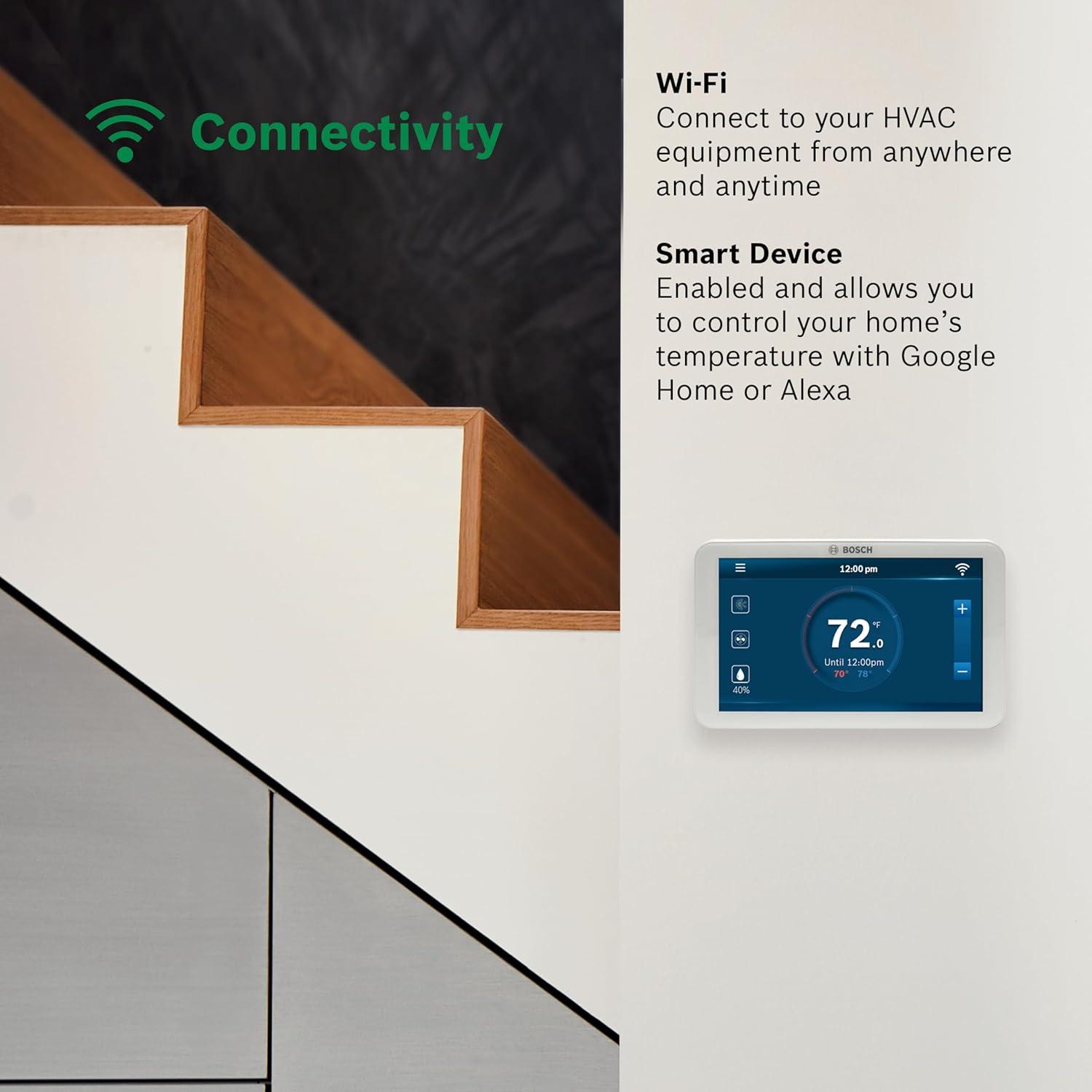 White Digital Touchscreen Programmable Wi-Fi Thermostat