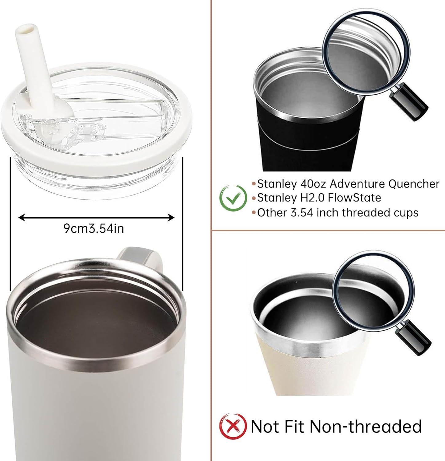 Flip Straw Lid 2 Pack for 40 oz Tumbler - Spill Proof Cover - Splash Resistant - Traveler