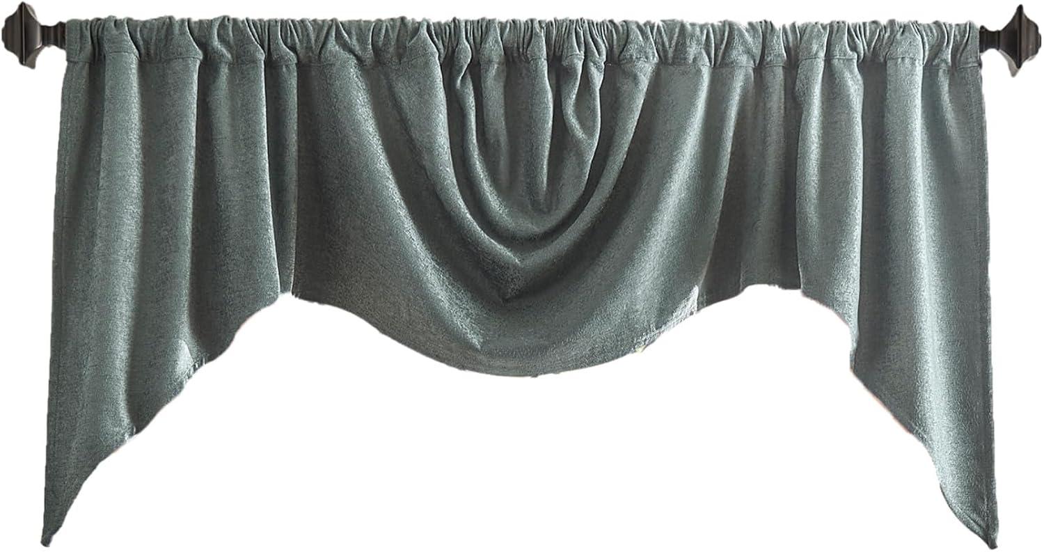 Olive Green Chenille Rod Pocket Window Valance