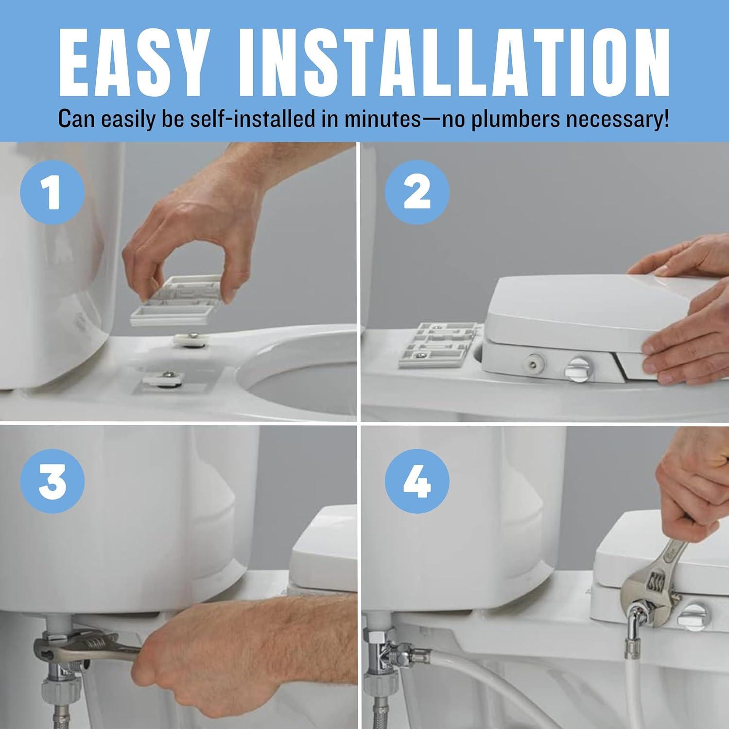 Mechanical Bidet Seat, Elongated, White, TSPEB100-SC