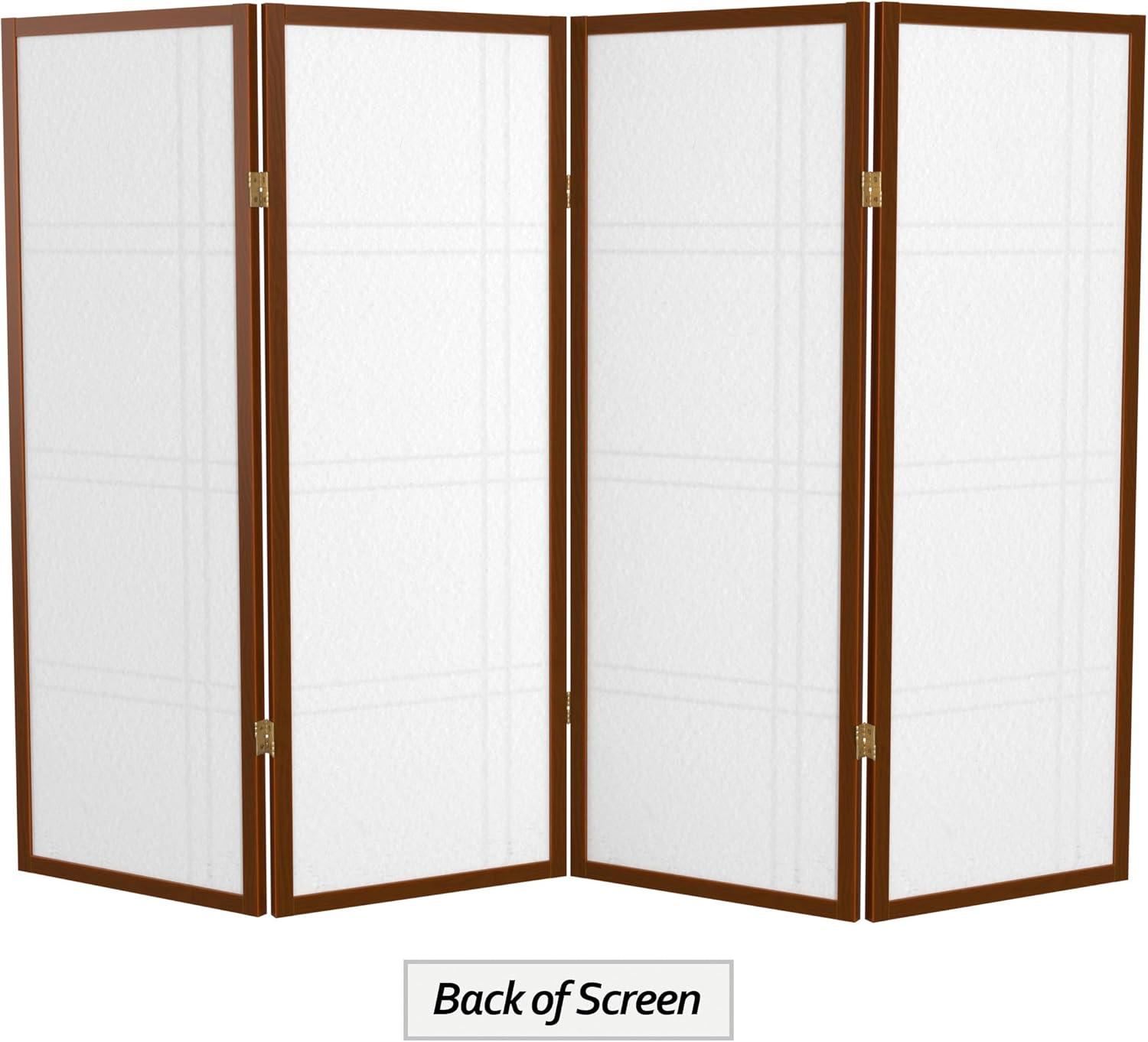 4 ft. Short Double Cross Shoji Screen - Walnut - 4 Panels