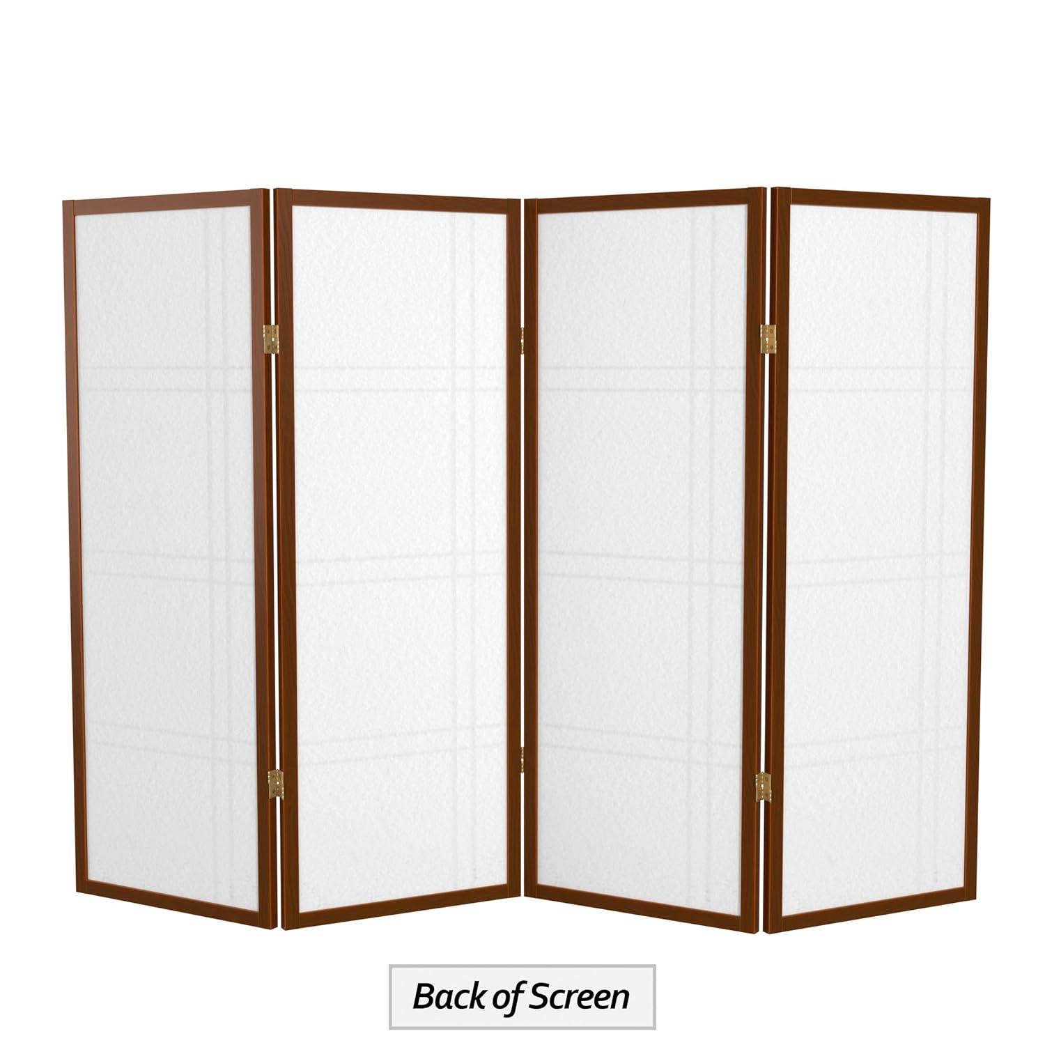 4 ft. Short Double Cross Shoji Screen - Walnut - 4 Panels