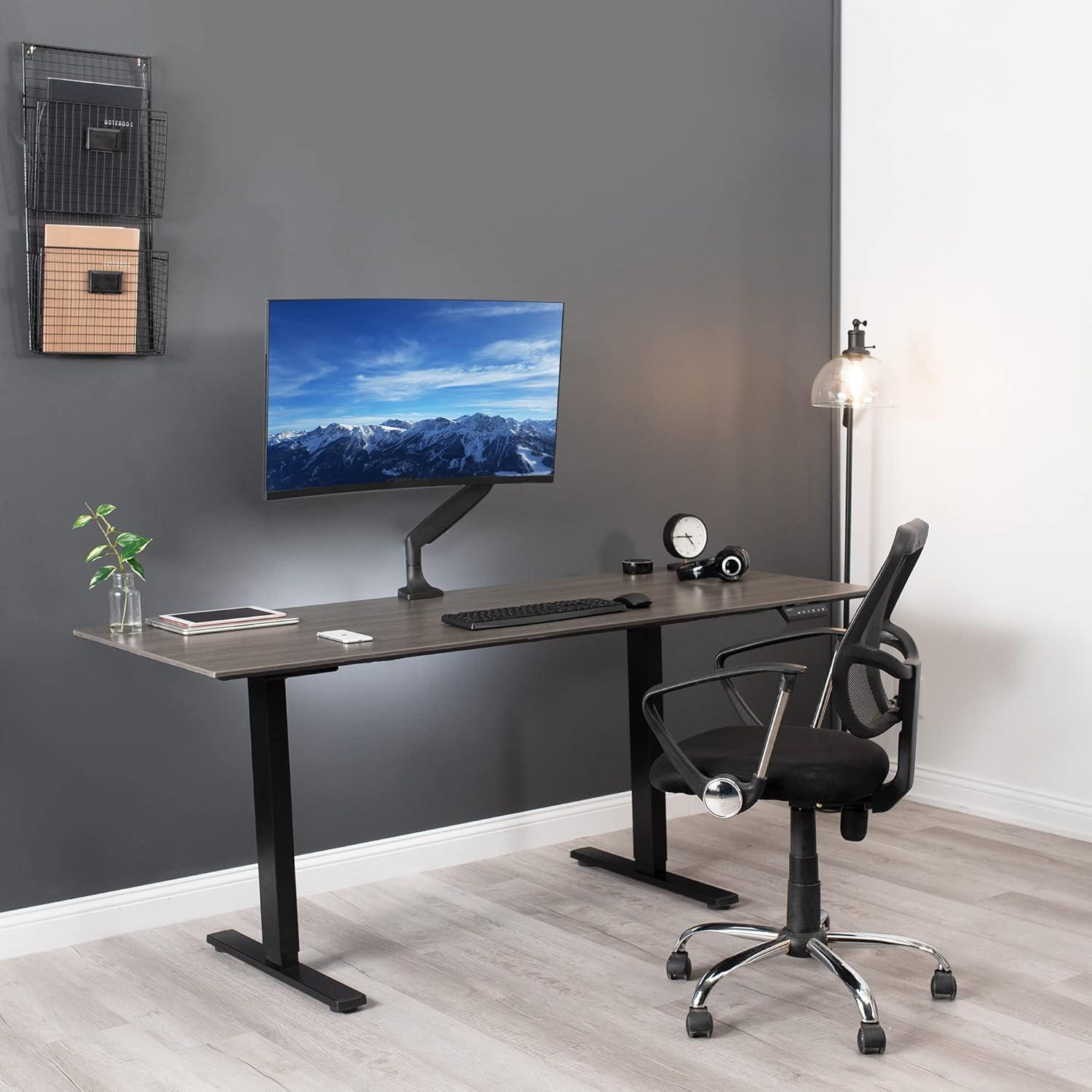 Black Aluminum Articulating Desk Mount for 17-32 Inch Monitors