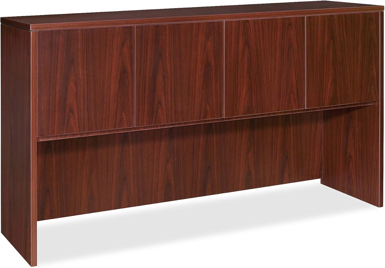 Essentials Series Mahogany Laminate Hutch with Cord Management