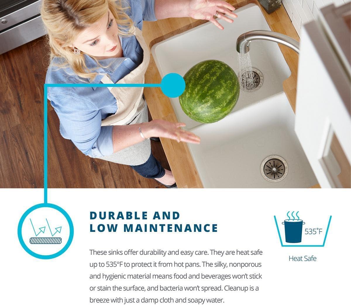 Quartz Luxe 33" L x 19" W Double Basin Undermount Kitchen Sink