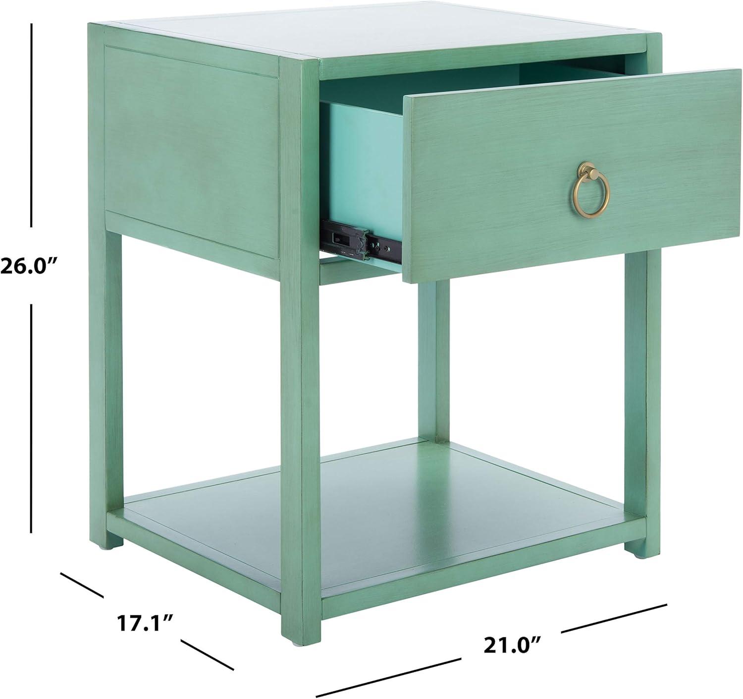 Yudi 1 Drawer 1 Shelf Nightstand  - Safavieh