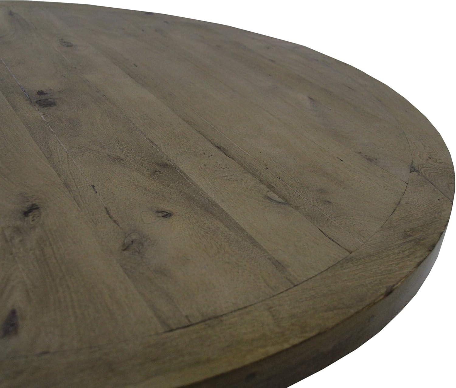 54 in. Round Natural Mango Wood Farmhouse Dining Table