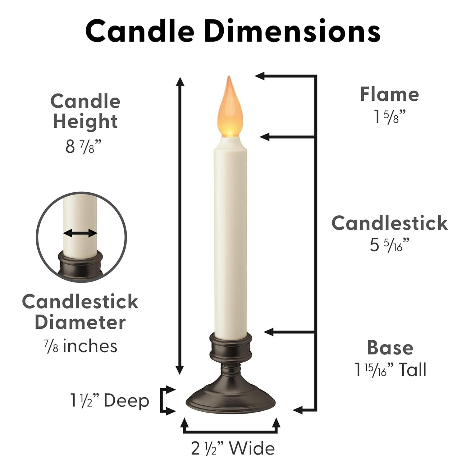 Xodus Innovations Battery Operated LED Window Candle, Dusk to Dawn Light Sensor, Aged Bronze Base, Amber Flicker Flame (4 Pack)