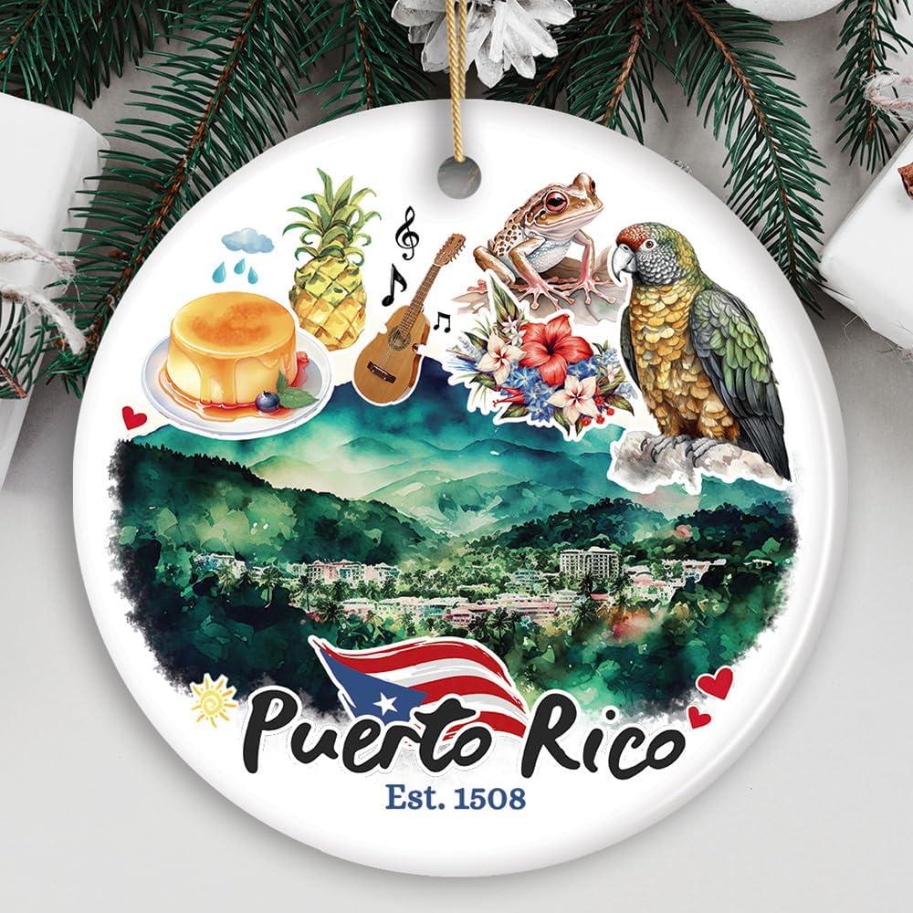 Artistic Puerto Rico Tropical Scenery Ornament, Caribbean Paradise Souvenir Gift  3