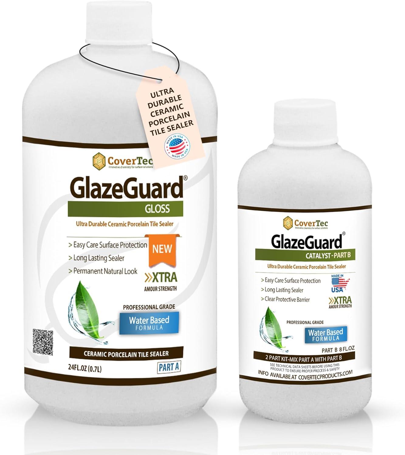 CoverTec GlazeGuard Gloss Ceramic & Porcelain Tile Sealer, Wet Look, 32 oz