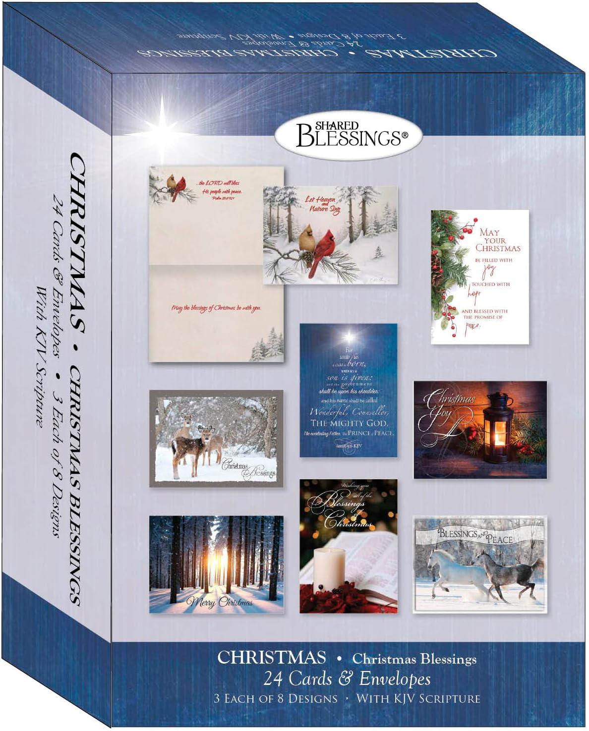 Christmas Blessings - Large Christmas Card Boxed Assortment with KJV Scripture