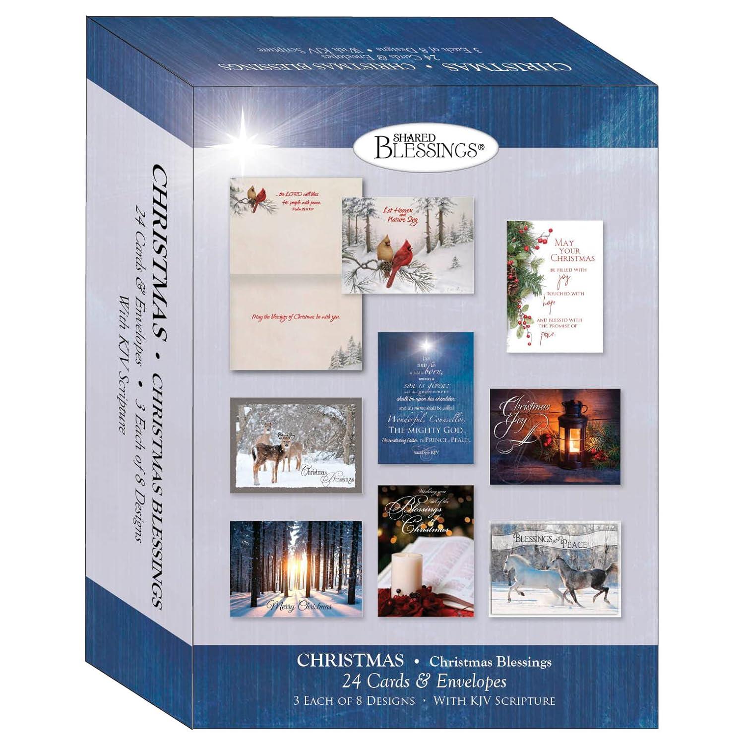 Christmas Blessings - Large Christmas Card Boxed Assortment with KJV Scripture