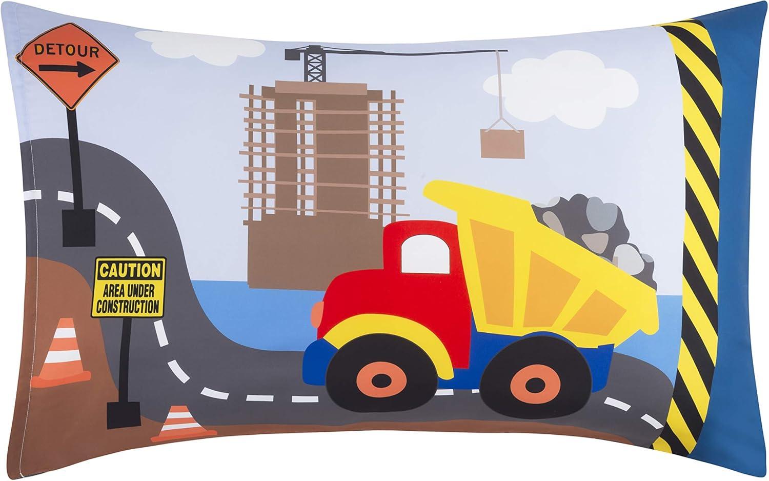 EVERYDAY KIDS Under Construction Twin Size Bed Sheet Set  3-Piece Twin Size Sheets Set Includes Flat Sheet, Fitted Sheet and Pillowcase