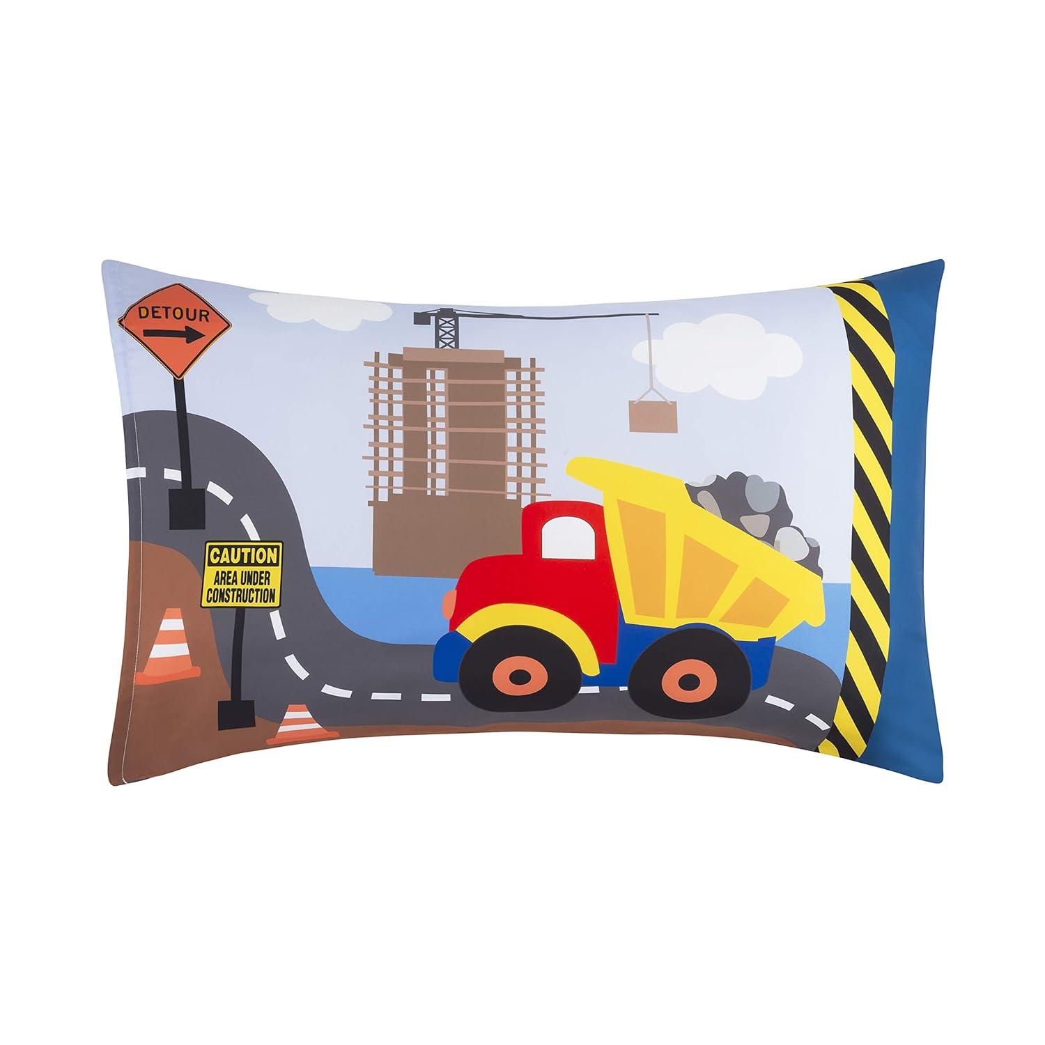 EVERYDAY KIDS Under Construction Twin Size Bed Sheet Set  3-Piece Twin Size Sheets Set Includes Flat Sheet, Fitted Sheet and Pillowcase