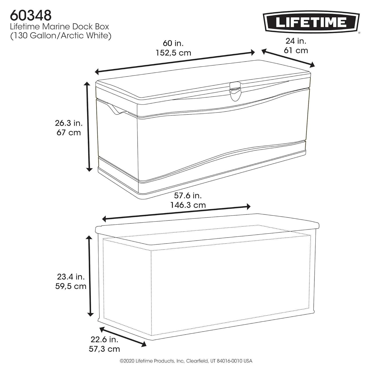 Lifetime Marine Dock Box (130 Gallon), 60348