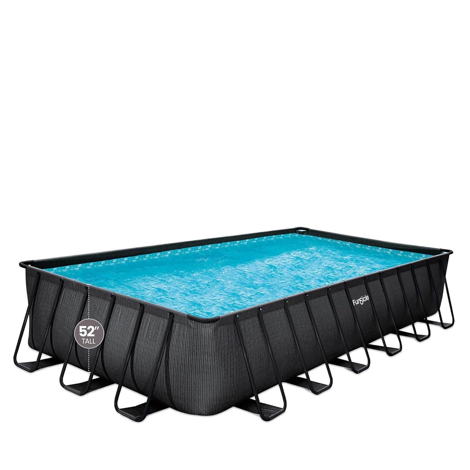Funsicle Funsicle: Oasis Designer Lap Pool - Above Ground Pool Set, Durable 3-Ply, Powerful Filtration System, SureStep Ladder, For 6-7 People