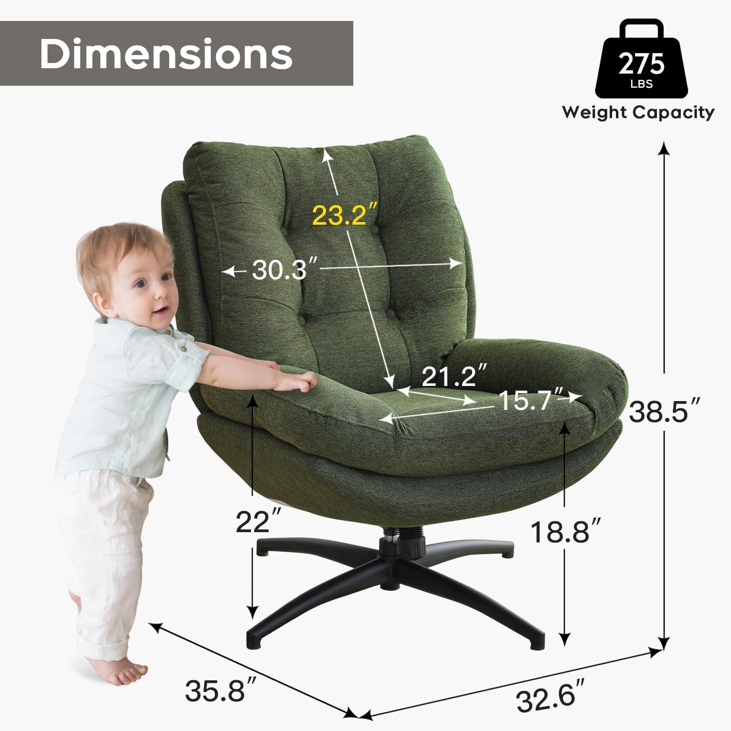 Othniel Green Swivel Accent Chair with Ottoman Rocker Glider Chairs Ottoman Footrest Set
