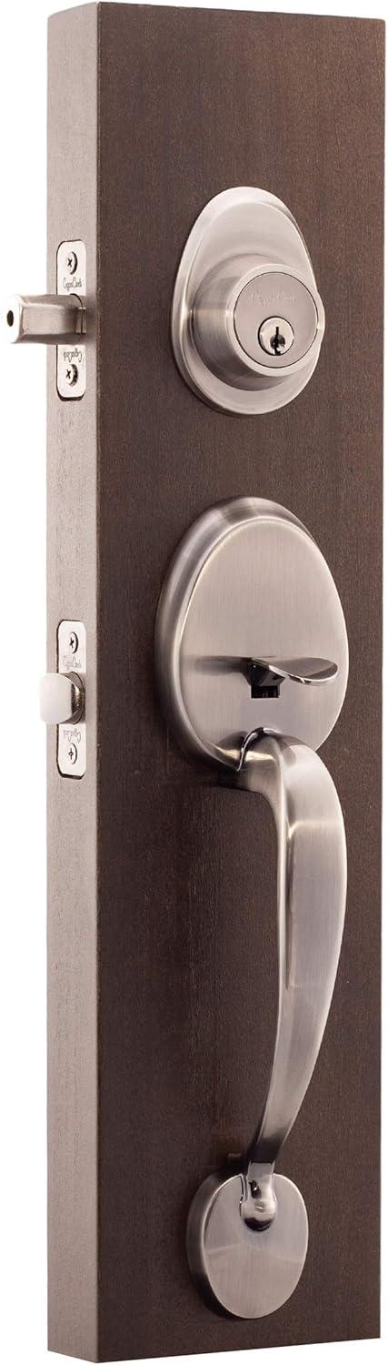Copper Creek Handleset with Single Cylinder Deadbolt and Door Knob and Colonial Rosette